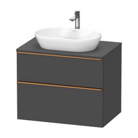 Duravit D-Neo Wall Mounted 2-Drawer Vanity Unit With Worktop - Matt Graphite