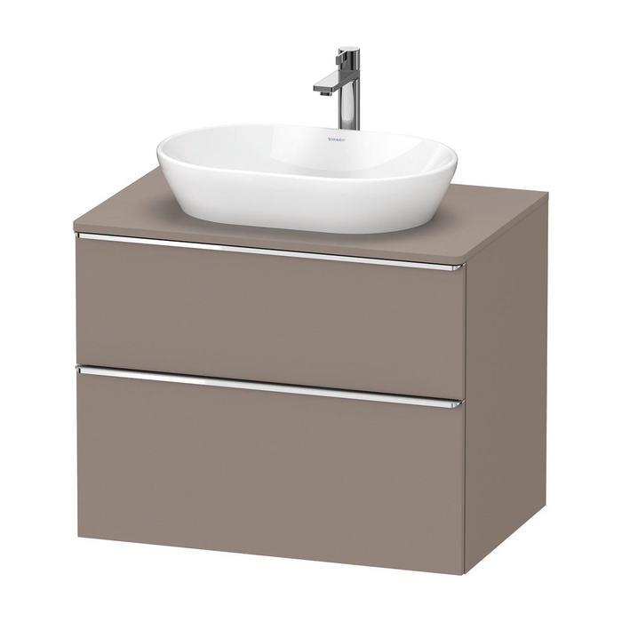 Duravit D-Neo Wall Mounted 2-Drawer Vanity Unit With Worktop - Basalt
