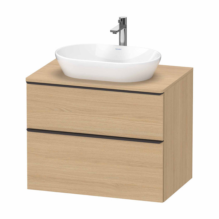 Duravit D-Neo Wall Mounted 2-Drawer Vanity Unit With Worktop - Natural Oak