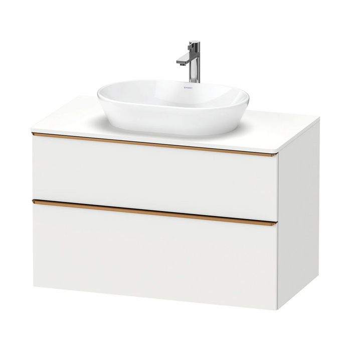 Duravit D-Neo Wall Mounted 2-Drawer Vanity Unit With Worktop - Matt White