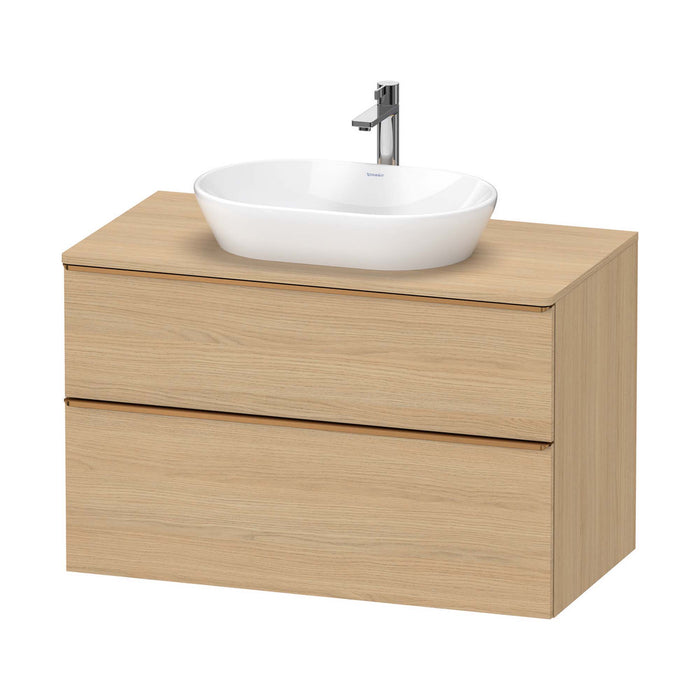 Duravit D-Neo Wall Mounted 2-Drawer Vanity Unit With Worktop - Natural Oak