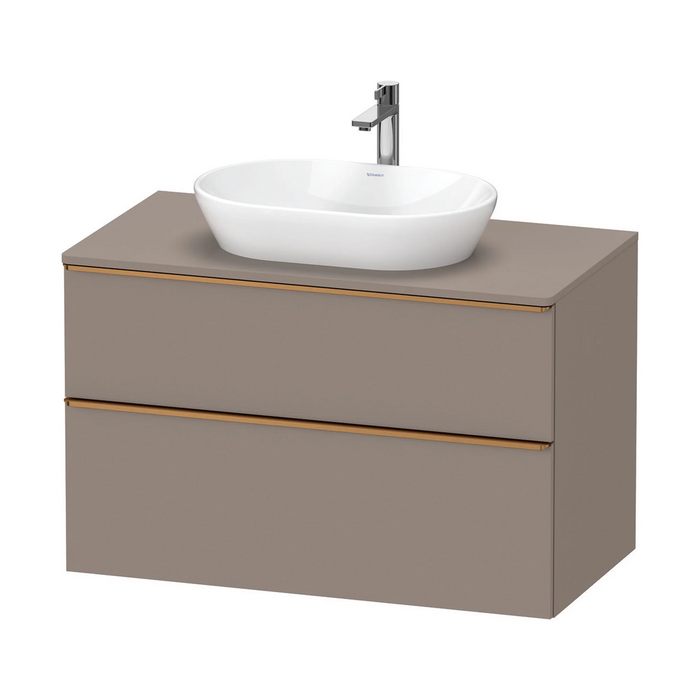 Duravit D-Neo Wall Mounted 2-Drawer Vanity Unit With Worktop - Basalt