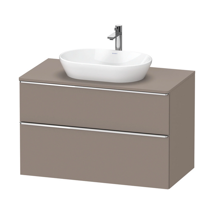 Duravit D-Neo Wall Mounted 2-Drawer Vanity Unit With Worktop - Basalt
