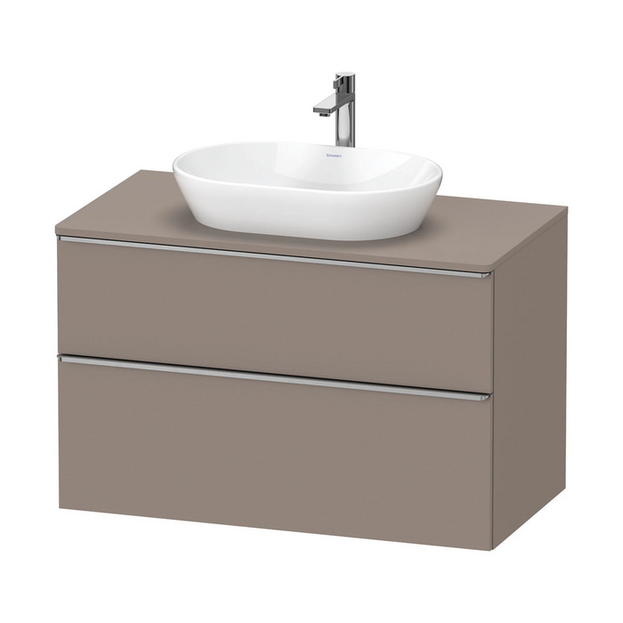 Duravit D-Neo Wall Mounted 2-Drawer Vanity Unit With Worktop - Basalt