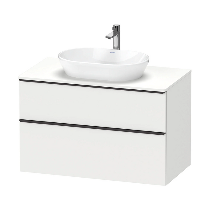 Duravit D-Neo Wall Mounted 2-Drawer Vanity Unit With Worktop - Matt White