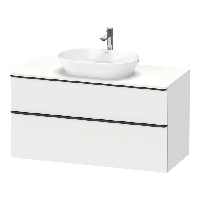 Duravit D-Neo Wall Mounted 2-Drawer Vanity Unit With Worktop - Matt White