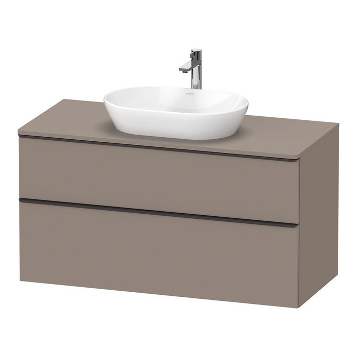 Duravit D-Neo Wall Mounted 2-Drawer Vanity Unit With Worktop - Basalt