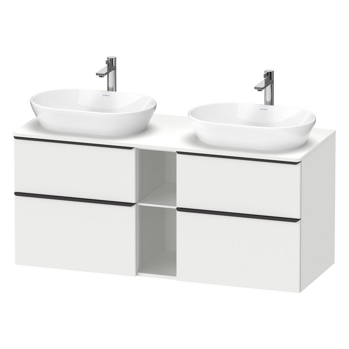 Duravit D-Neo 1400 Wall Mounted 4-Drawer Double Vanity Unit With Worktop - Matt White