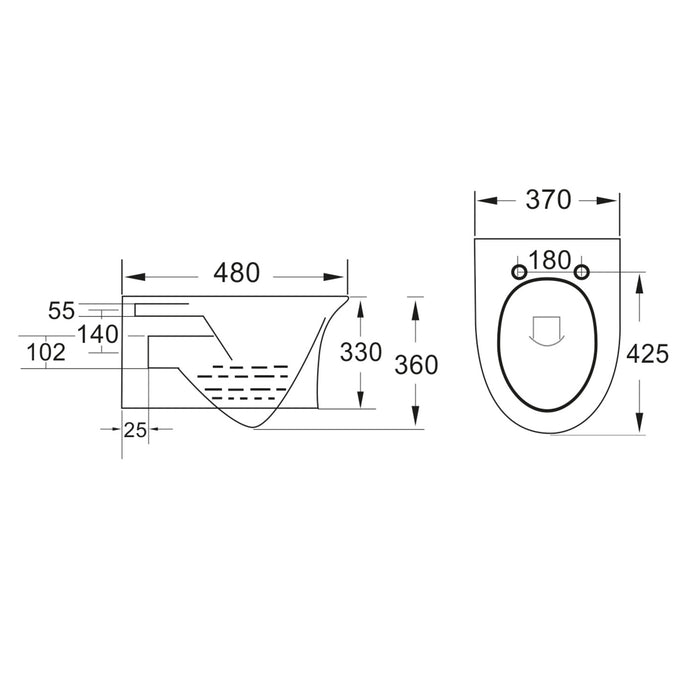 Scudo Deia Rimless Wall Hung Toilet with Soft Close Seat