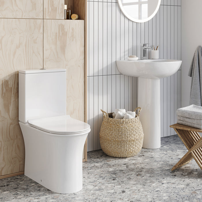 Scudo Deia Rimless Closed Back Close Coupled Toilet with Soft Close Seat