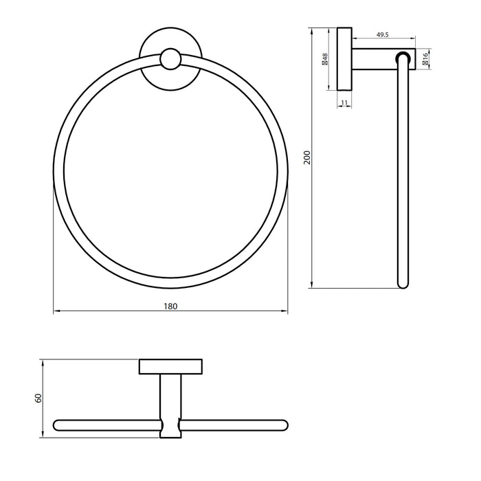 Scudo Delta Towel Ring - Chrome