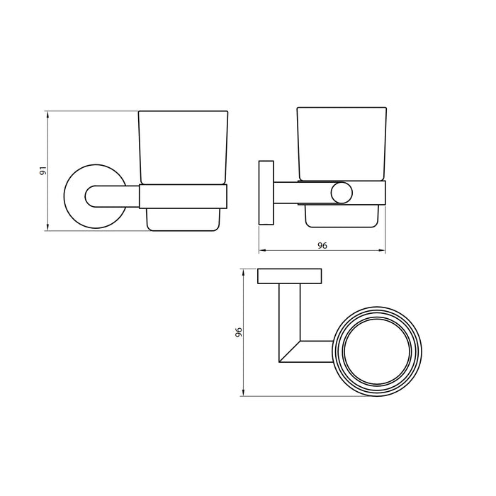 Scudo Delta Tumbler Holder - Chrome
