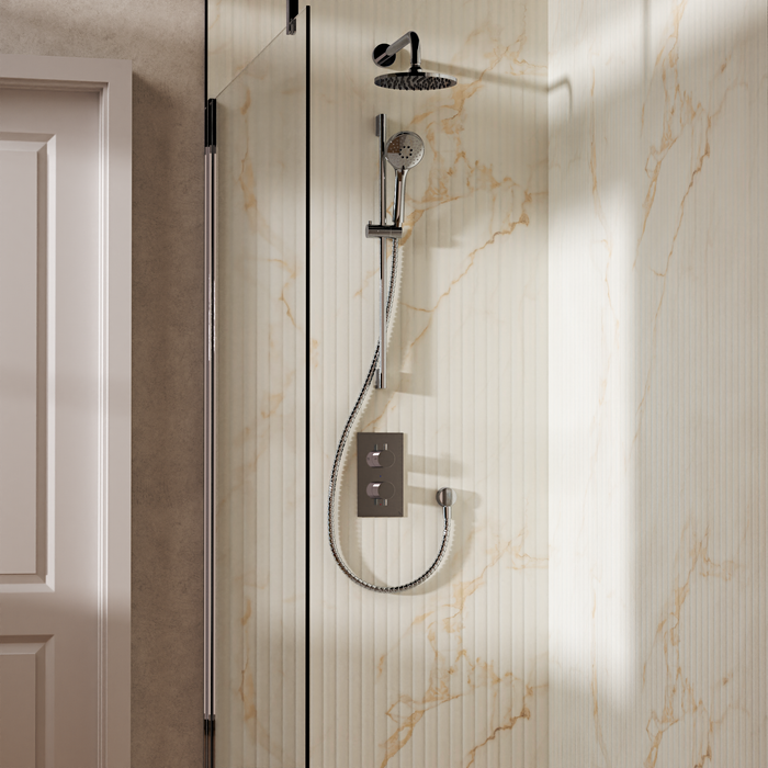 Crosswater Design Shower Set 4 with Fixed Head & Handset