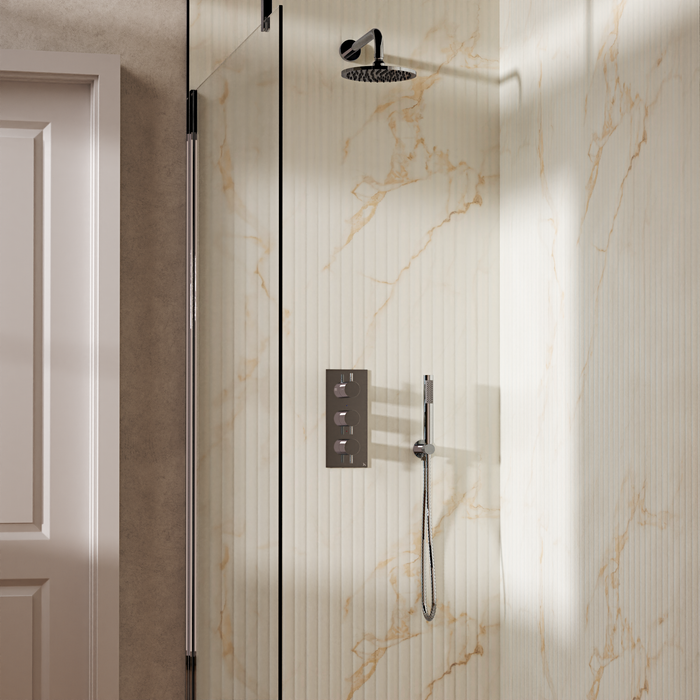 Crosswater Design Shower Set 7 with Fixed Head & Handset