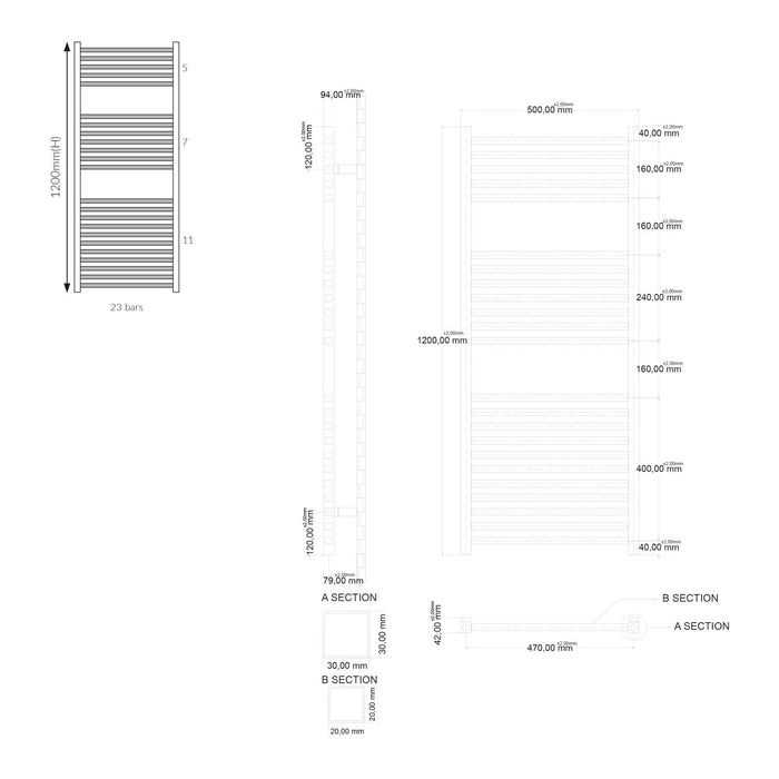 Scudo Simona Designer Heated Towel Rail - Chrome