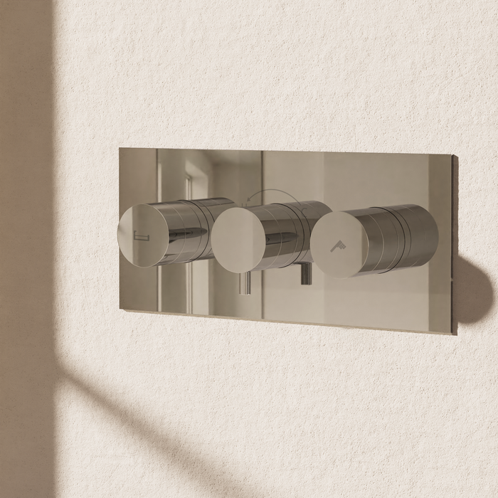Crosswater Dial Kai Lever 2 Outlet Concealed Thermostatic Bath Concealed Shower Valve - Chrome
