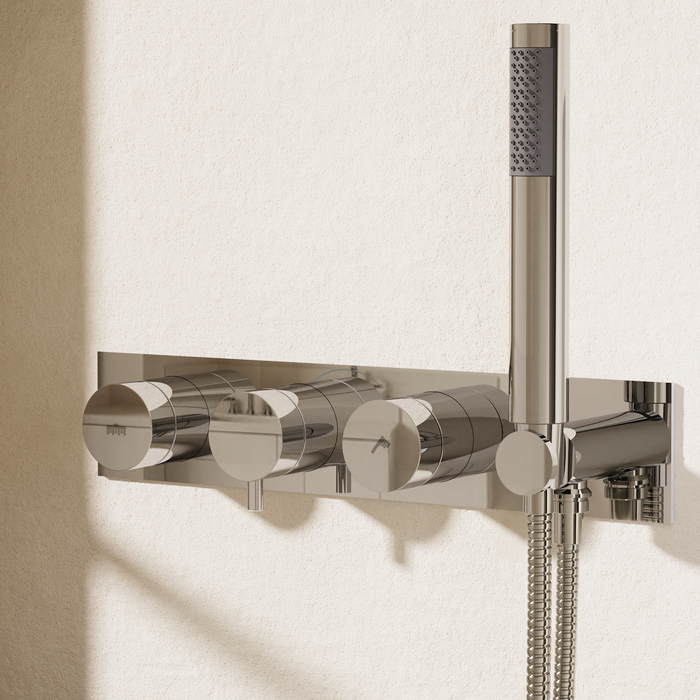Crosswater Dial Kai Lever Thermostatic Concealed Shower Valve With 2 Way Diverter And Single Mode Handset - Chrome