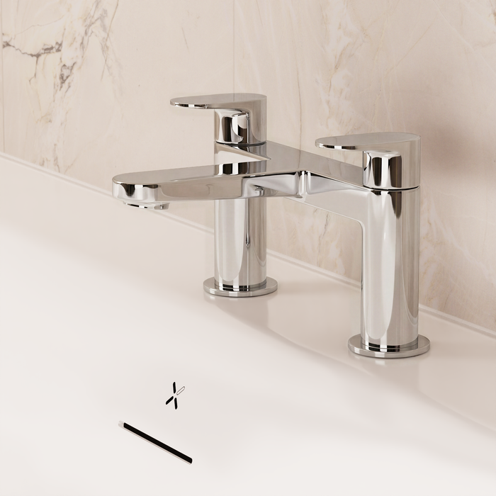 Crosswater Drift Dual Lever Deck Mounted Bath Filler Tap