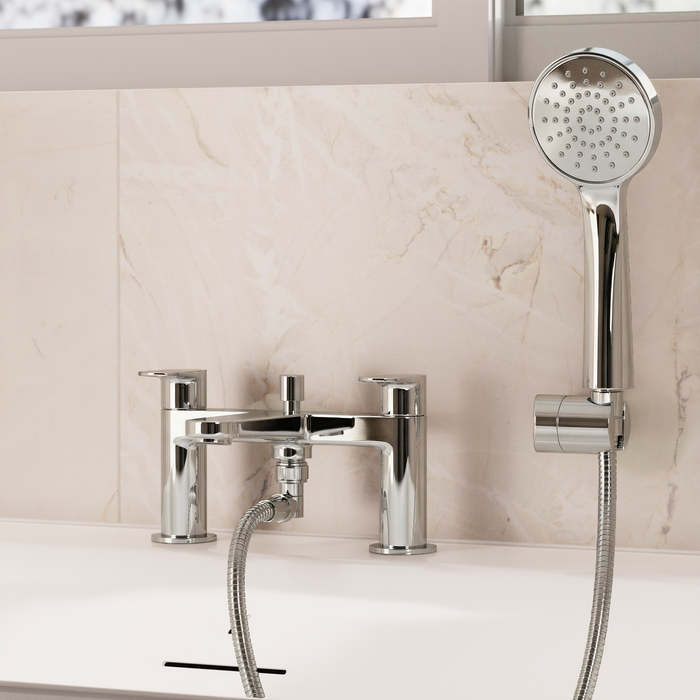 Crosswater Drift Deck Mounted Bath Shower Mixer Tap With Kit