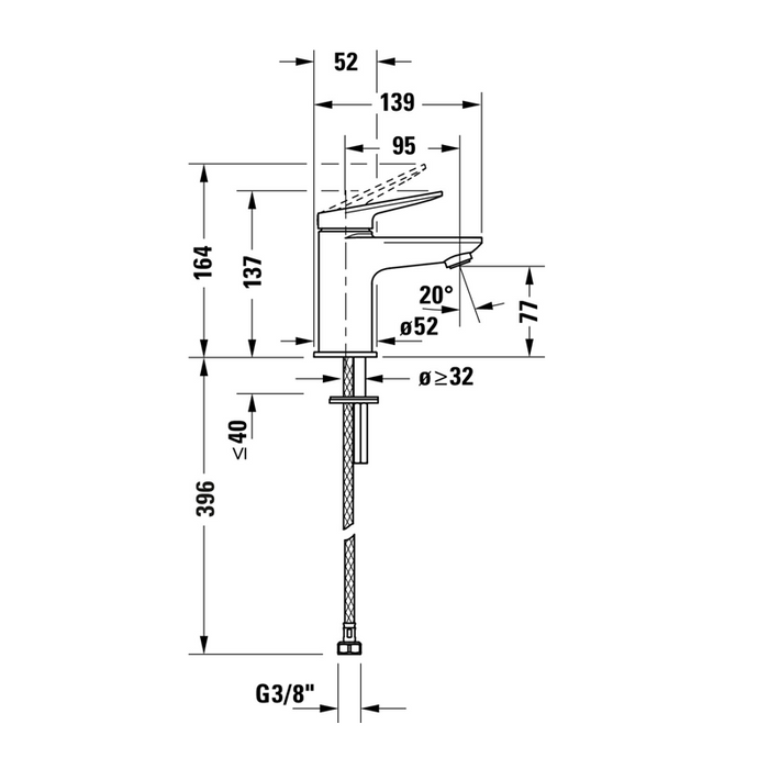 Duravit Wave Mini Single Lever Basin Mixer Tap