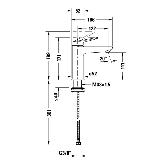 Duravit Wave Single Lever Basin Mixer Tap