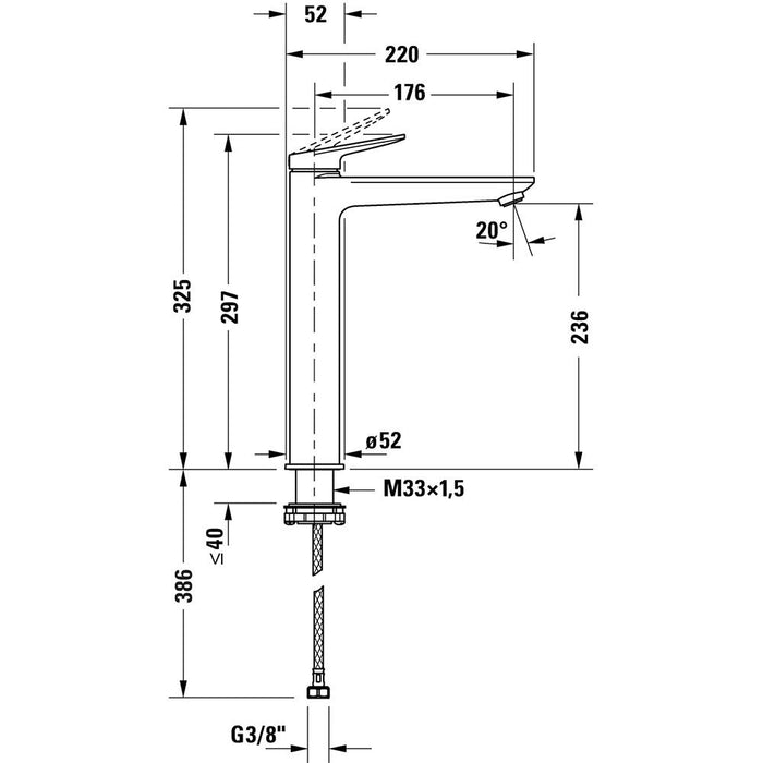 Duravit Wave Single Lever Tall Basin Mixer Tap