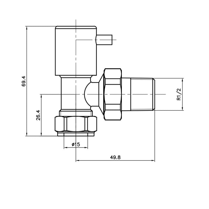 Eastbrook Minimalist Angled Manual Radiator Valves Pair - Chrome
