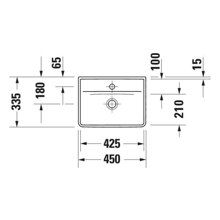 Duravit D-Neo 450 Cloakroom Basin Rectangular