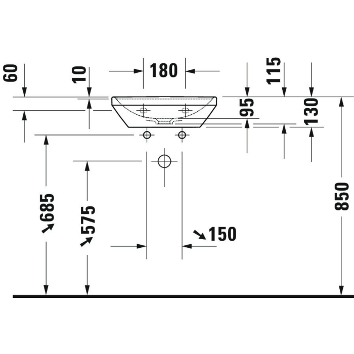 Duravit D-Neo 450 Cloakroom Basin Rectangular