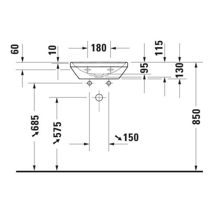Duravit D-Neo 450 Cloakroom Basin Rectangular
