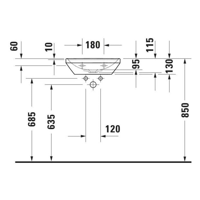 Duravit D-Neo 450 Cloakroom Basin Rectangular