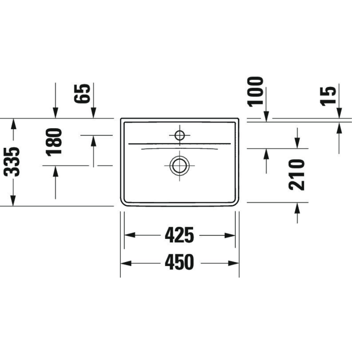 Duravit D-Neo 450 Cloakroom Basin Rectangular