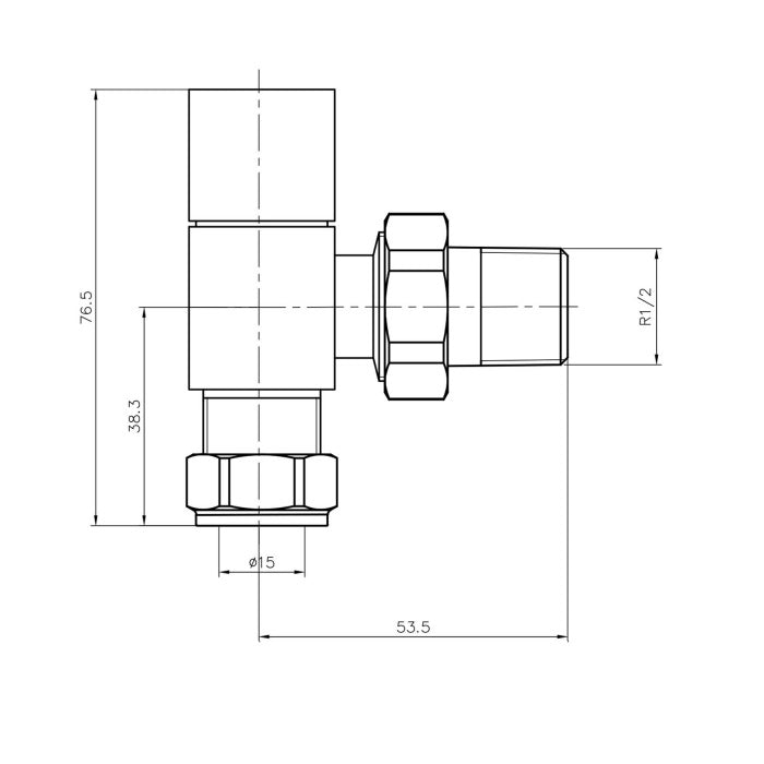 Eastbrook Square Head Angled Manual Radiator Valves Pair - Chrome