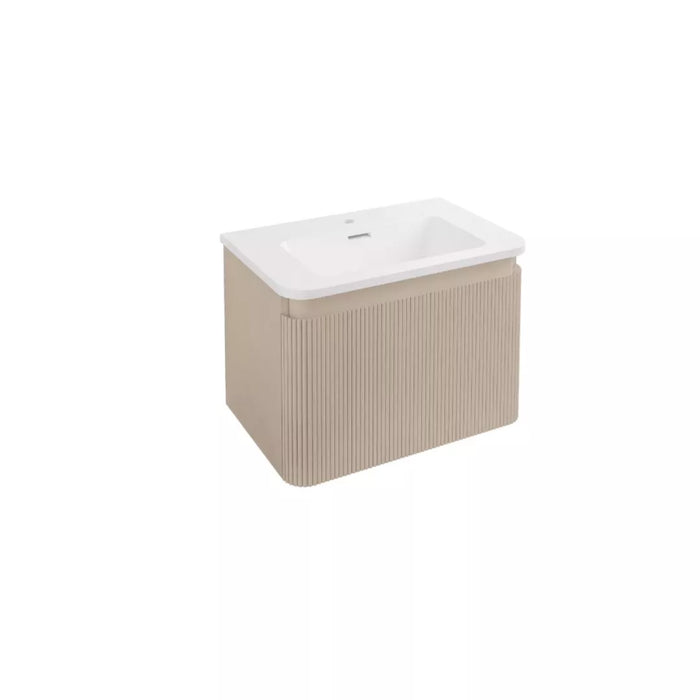 Eastbrook Belice 1 Drawer Fluted Wall Hung Vanity Unit With Basin - 600mm Wide