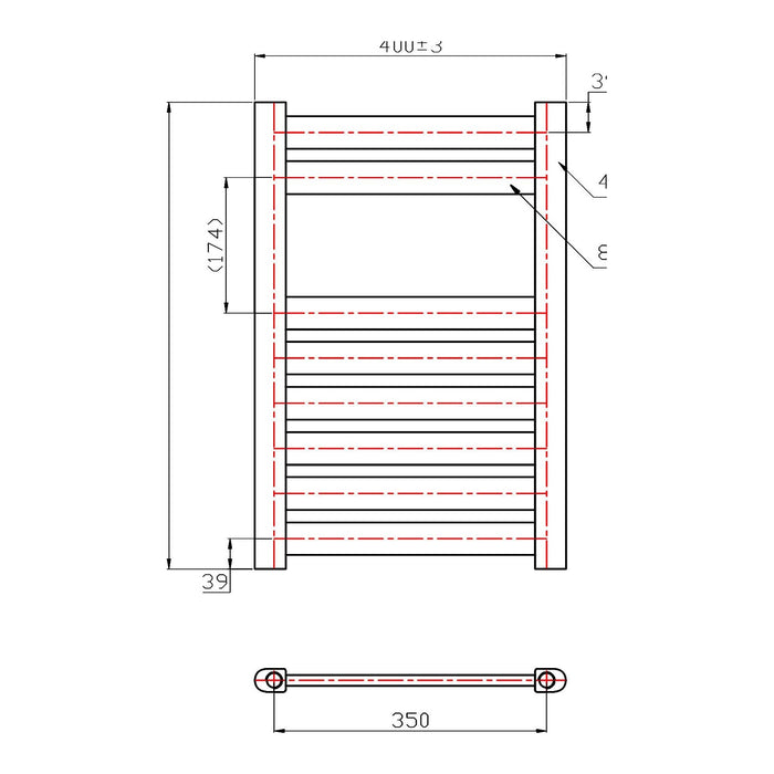 Eastbrook Staverton Straight Heated Towel Rail Chrome