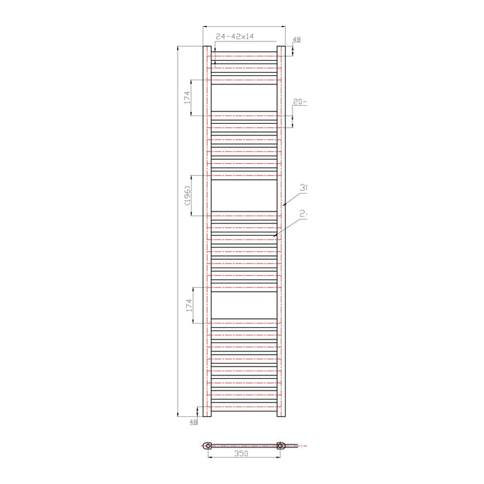 Eastbrook Staverton Straight Heated Towel Rail Chrome