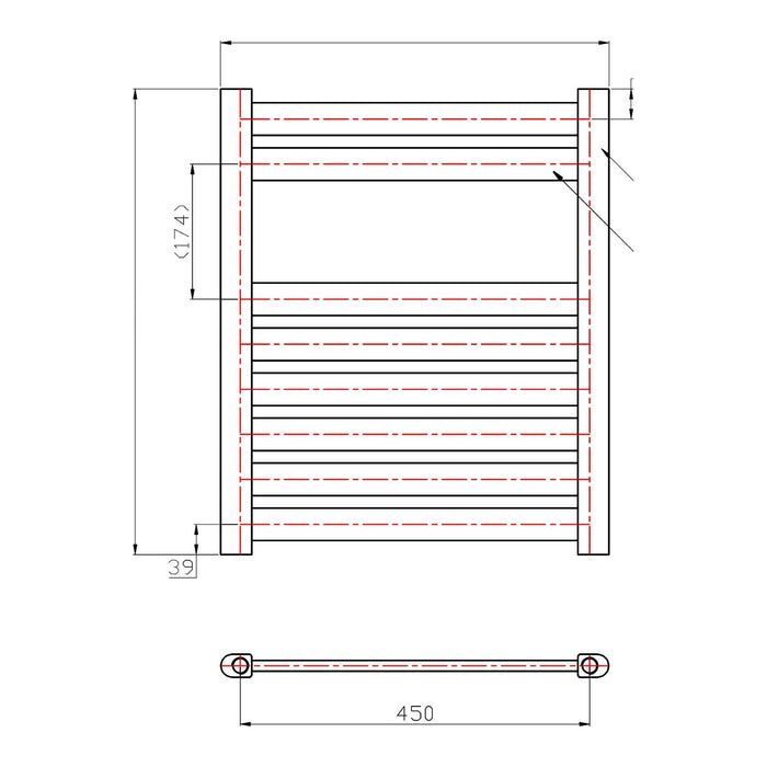 Eastbrook Staverton Straight Heated Towel Rail Chrome