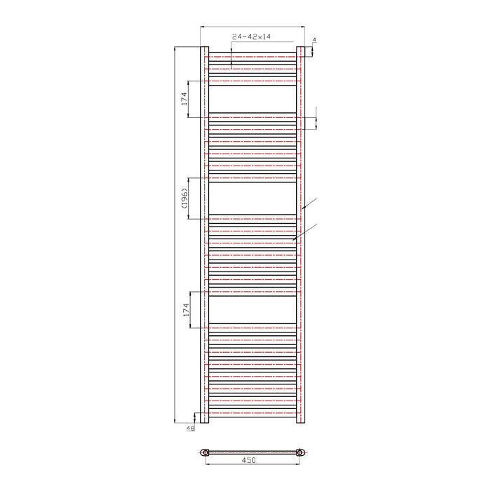 Eastbrook Staverton Straight Heated Towel Rail Chrome