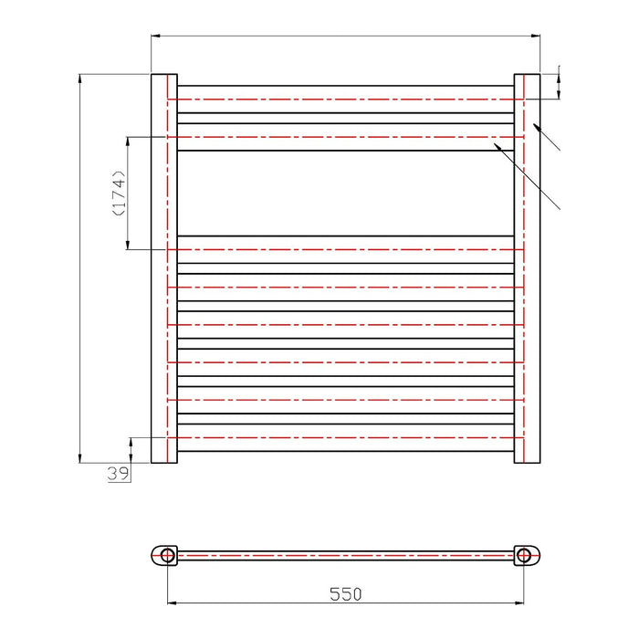 Eastbrook Staverton Straight Heated Towel Rail Chrome