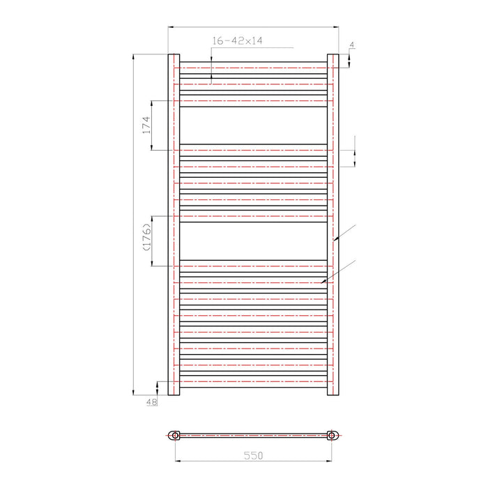 Eastbrook Staverton Straight Heated Towel Rail Chrome