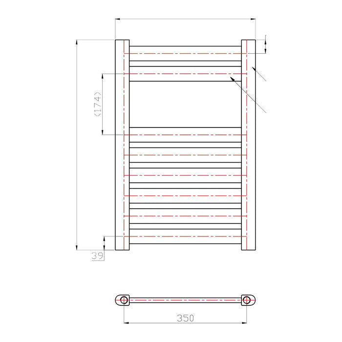Eastbrook Staverton Straight Heated Towel Rail White