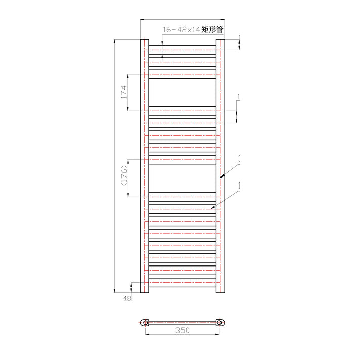 Eastbrook Staverton Straight Heated Towel Rail White