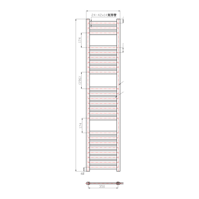 Eastbrook Staverton Straight Heated Towel Rail White