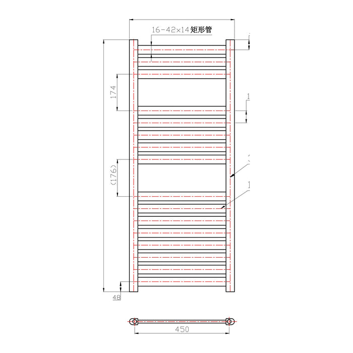 Eastbrook Staverton Straight Heated Towel Rail White