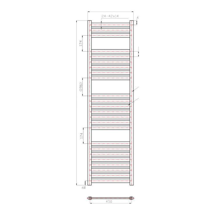 Eastbrook Staverton Straight Heated Towel Rail White