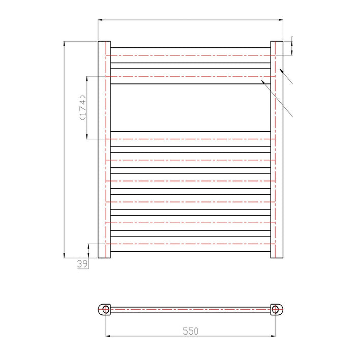 Eastbrook Staverton Straight Heated Towel Rail White