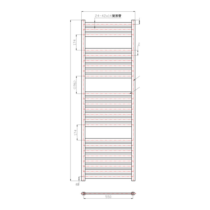 Eastbrook Staverton Straight Heated Towel Rail White