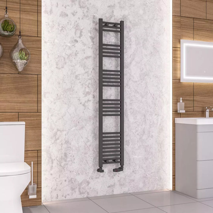 Eastbrook Wendover Vertical Straight Heated Towel Rail - Matt Anthracite