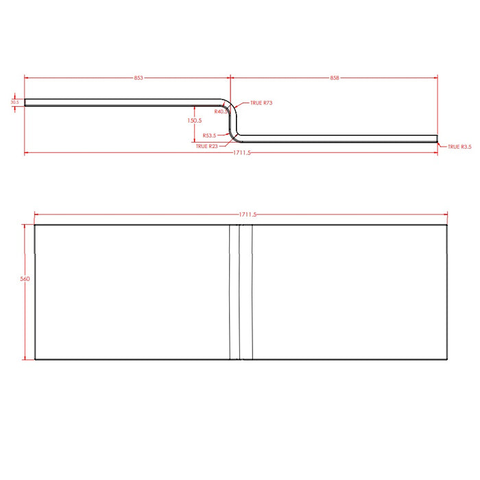 Eastbrook Portland L-Shaped Front Bath Panel - White