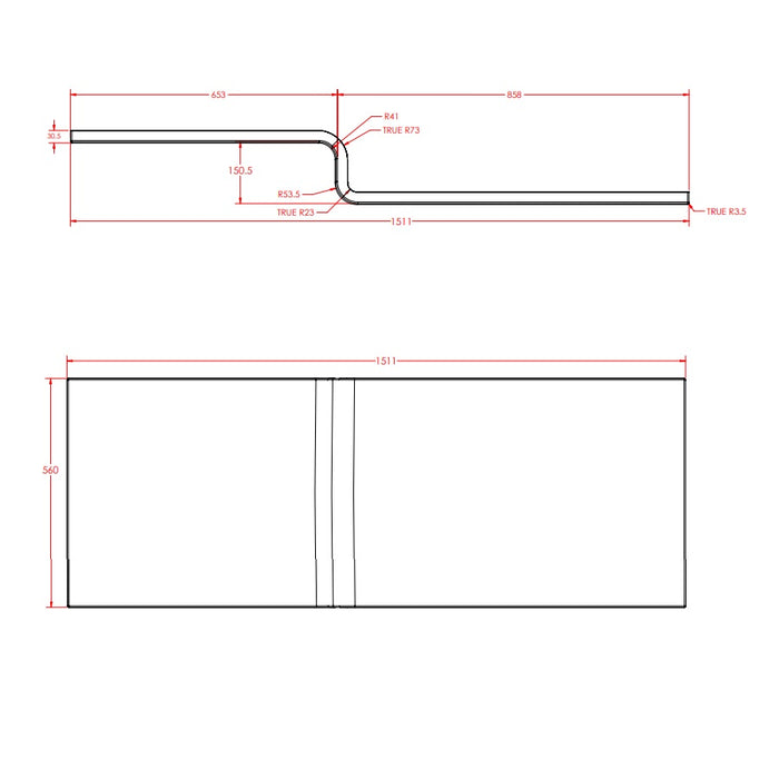 Eastbrook Portland L-Shaped Front Bath Panel - White